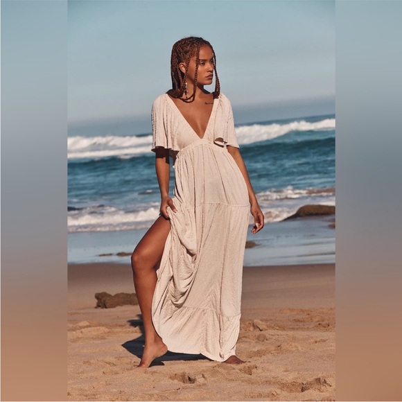 NWT Free People Beach Light Pink La La Maxi Dress - Picture 2 of 13